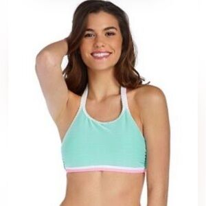 Kohl’s SO Pop Stitch High Neck Swim Top NWT Juniors S (3-5)